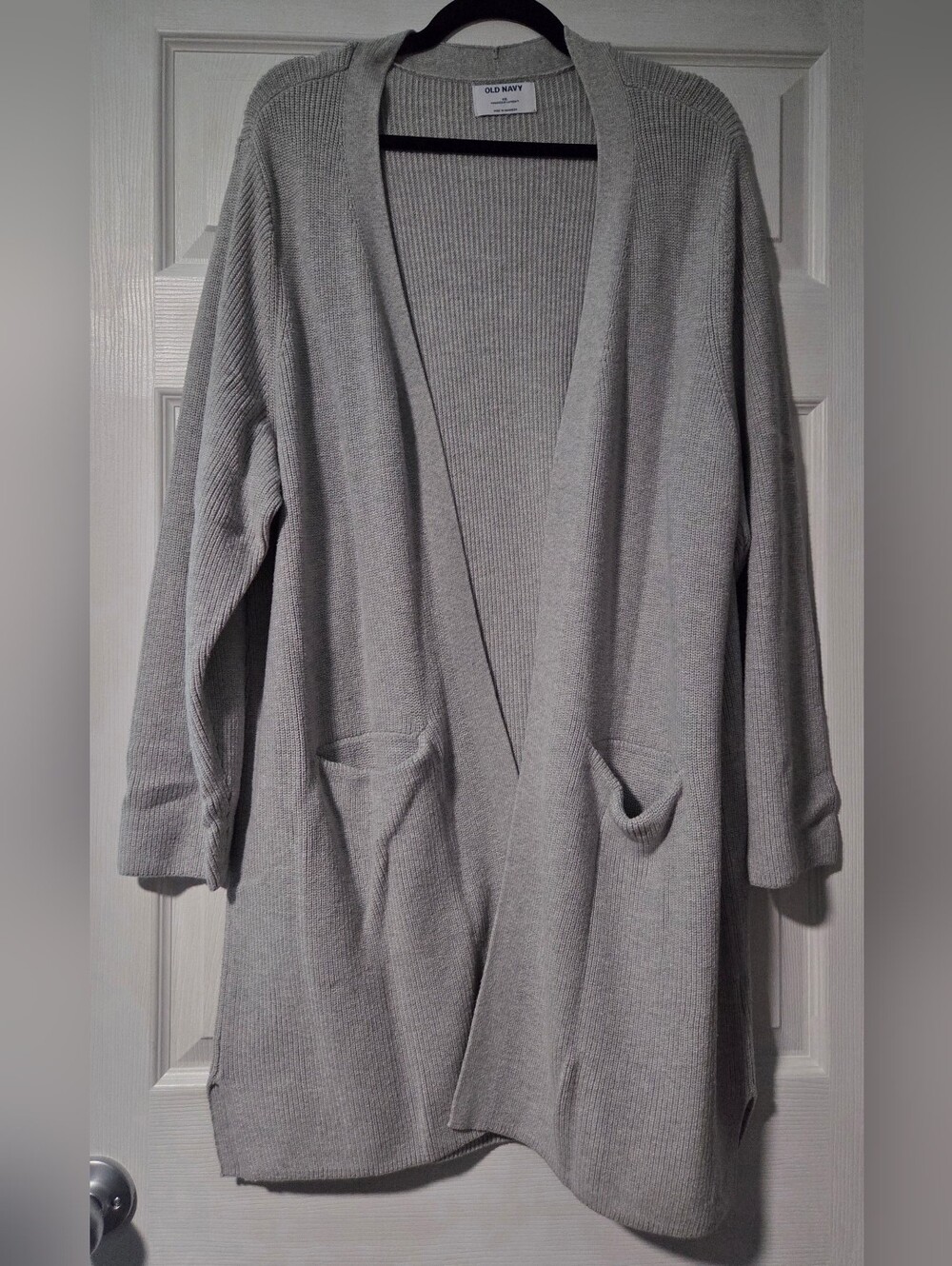 Light Gray Open-Front Women's Cardigan Sweater